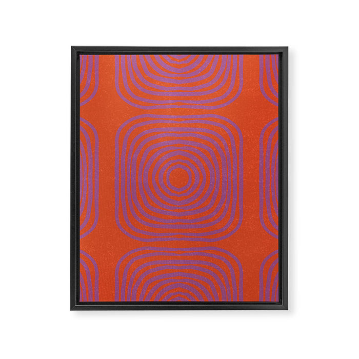 LISBOA, deep orange & plum Framed Canvas Print Gallery Image 1