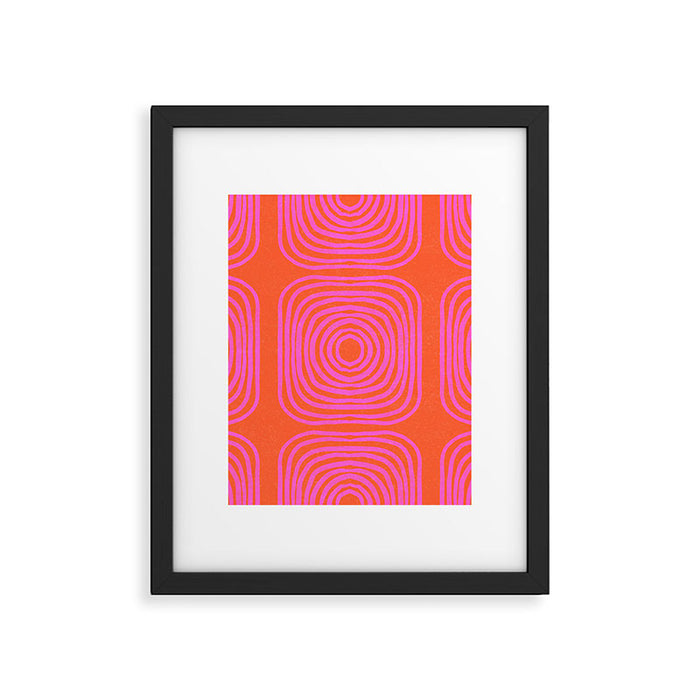 LISBOA, neon pink Framed Art Print Gallery Image 1