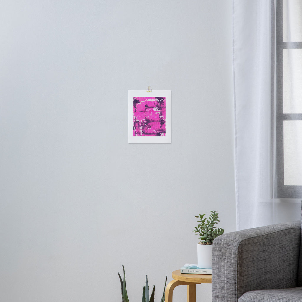 marble tie dye: bright pink Art Print Gallery Image 3