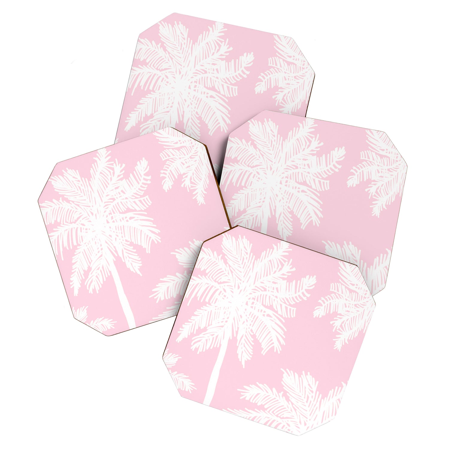 miami pink palms Coaster Gallery Image 1
