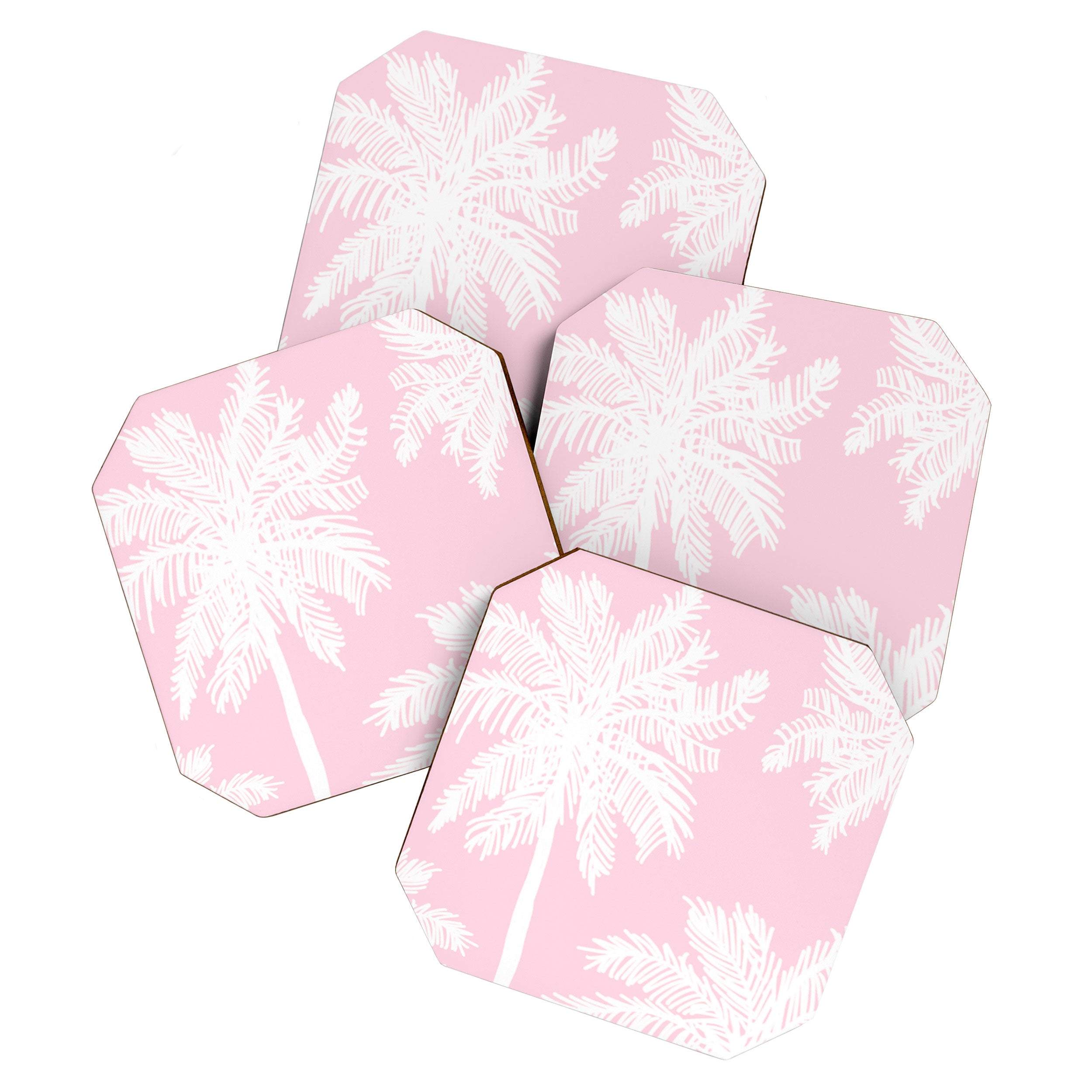 miami pink palms Coaster Gallery Image 1