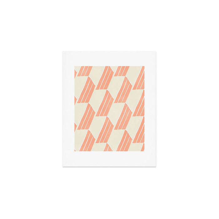 minimalist series: pink hex tiles Art Print Gallery Image 1