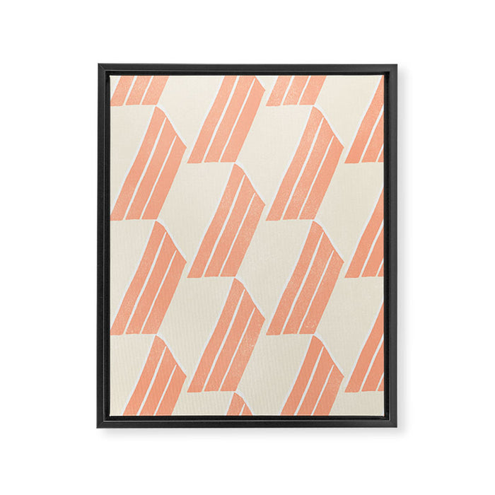 minimalist series: pink hex tiles Framed Canvas Print Gallery Image 1