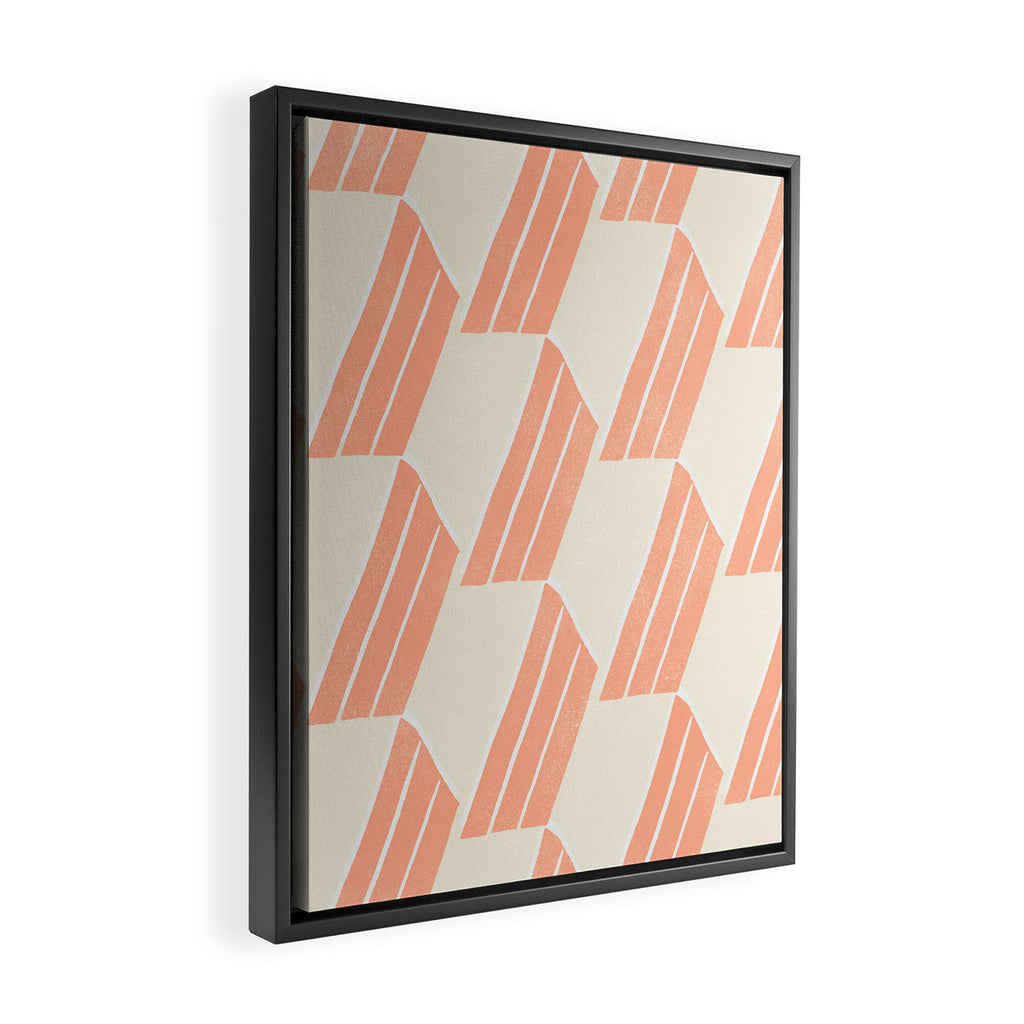 minimalist series: pink hex tiles Framed Canvas Print Gallery Image 2