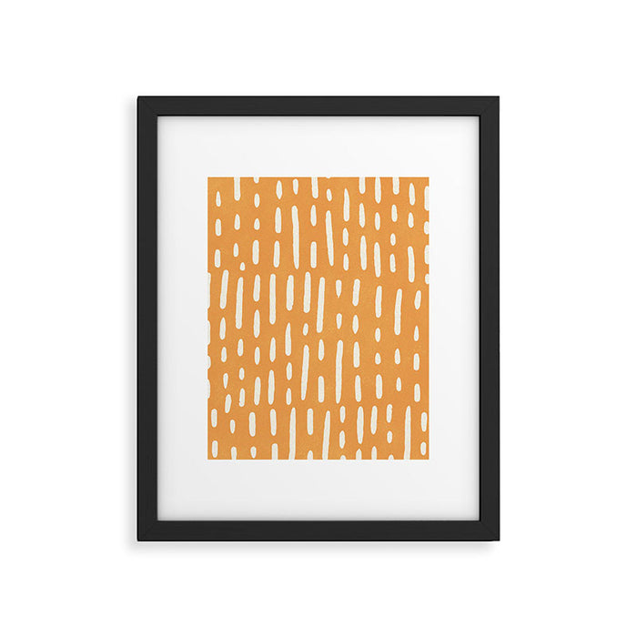 minimalist series: scandi lines, orange Framed Art Print Gallery Image 1