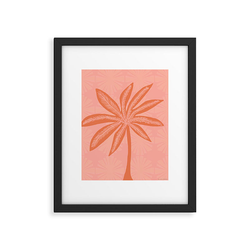 mod palms, pink Framed Art Print Gallery Image 6