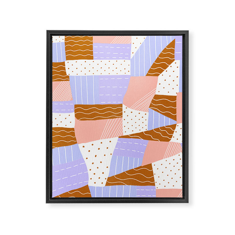 modern quilt, lilac Framed Canvas Print Gallery Image 8