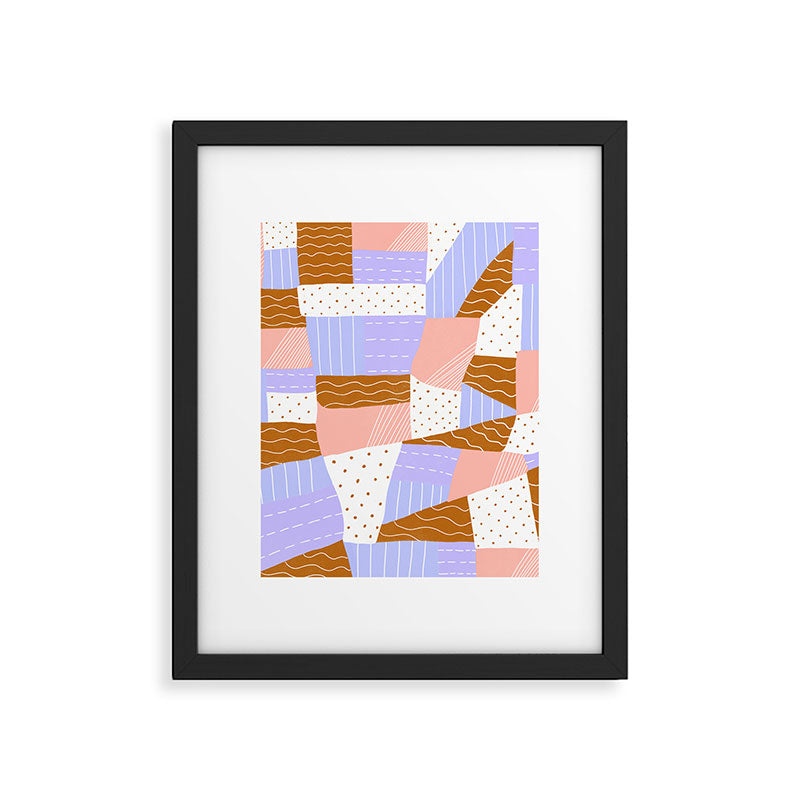 modern quilt, lilac Framed Art Print Gallery Image 6