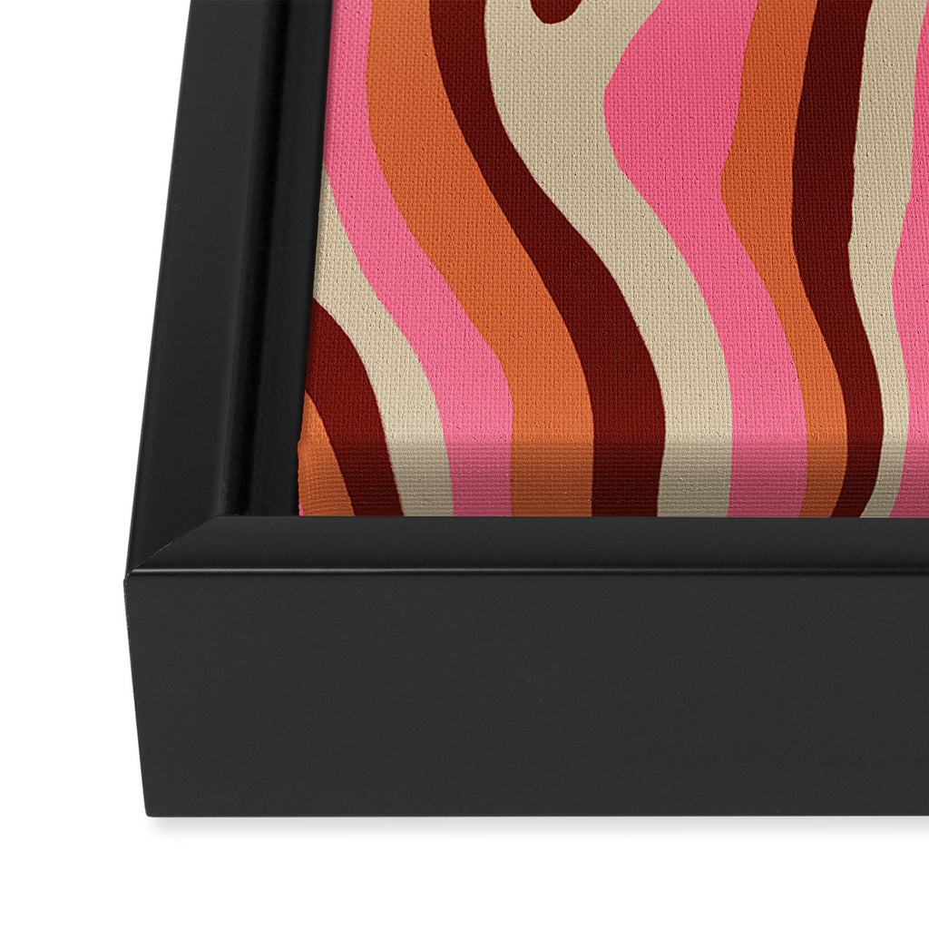 neon pink retro zebra Framed Canvas Print Gallery Image 3