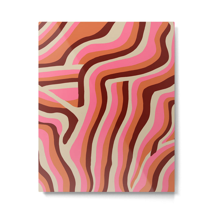 neon pink retro zebra Metal Print Gallery Image 1