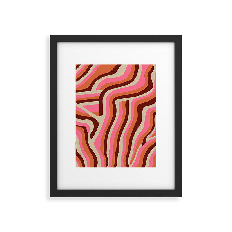 neon pink retro zebra Framed Art Print Gallery Image 6