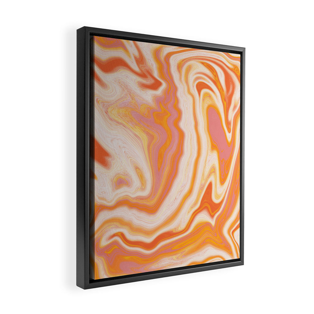 orange marble Framed Canvas Print Gallery Image 2
