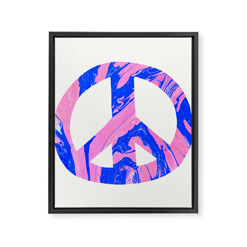 peace, blue & pink Framed Canvas Print Gallery Image 8