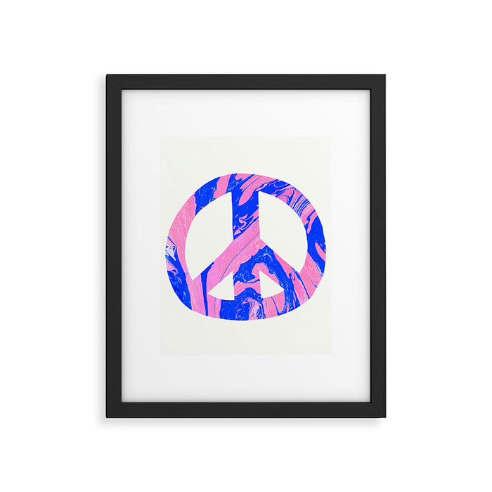 peace, blue & pink Framed Art Print Gallery Image 1