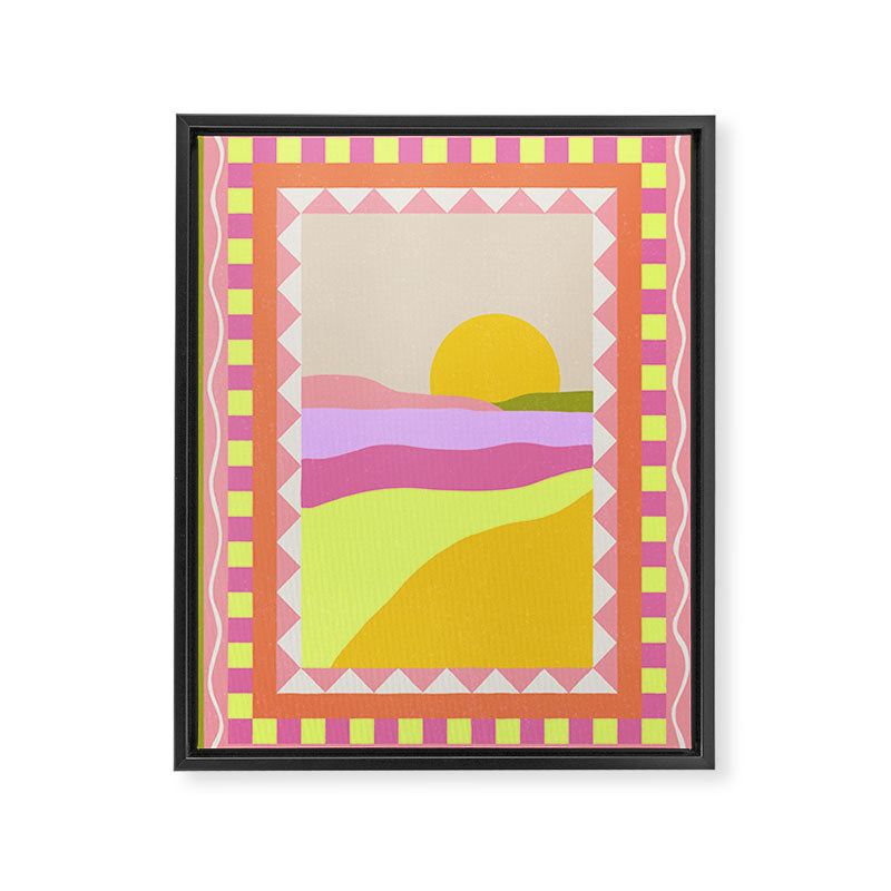 Picture Window Sunset Framed Canvas Print Gallery Image 6