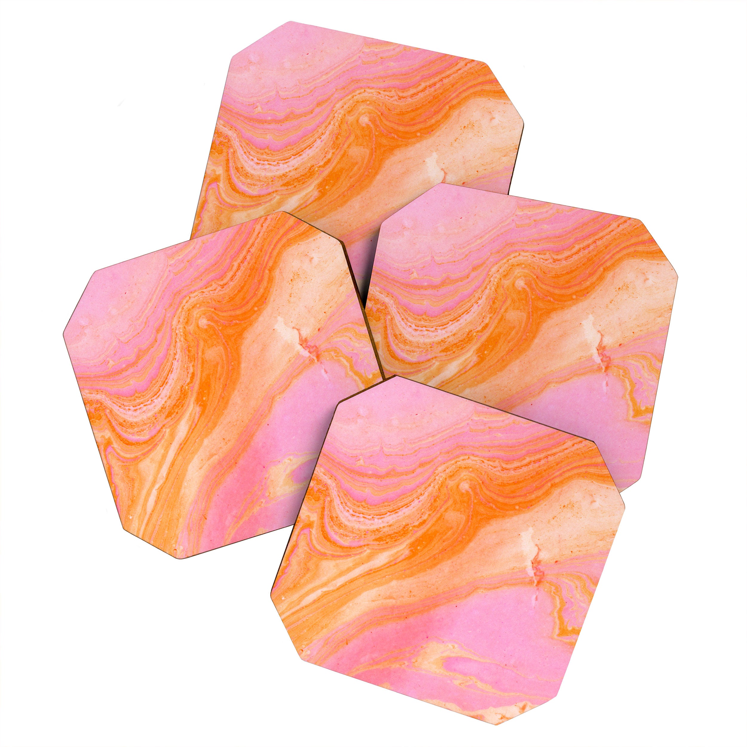 pink agate gemstone Coaster Gallery Image 1