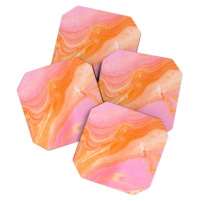 pink agate gemstone Coaster Gallery Image 1
