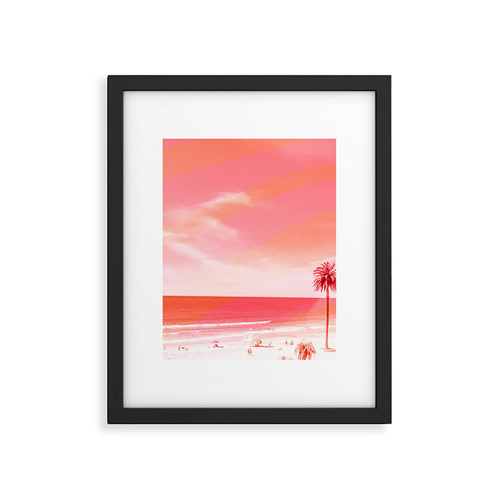pink beach california Framed Art Print Gallery Image 1