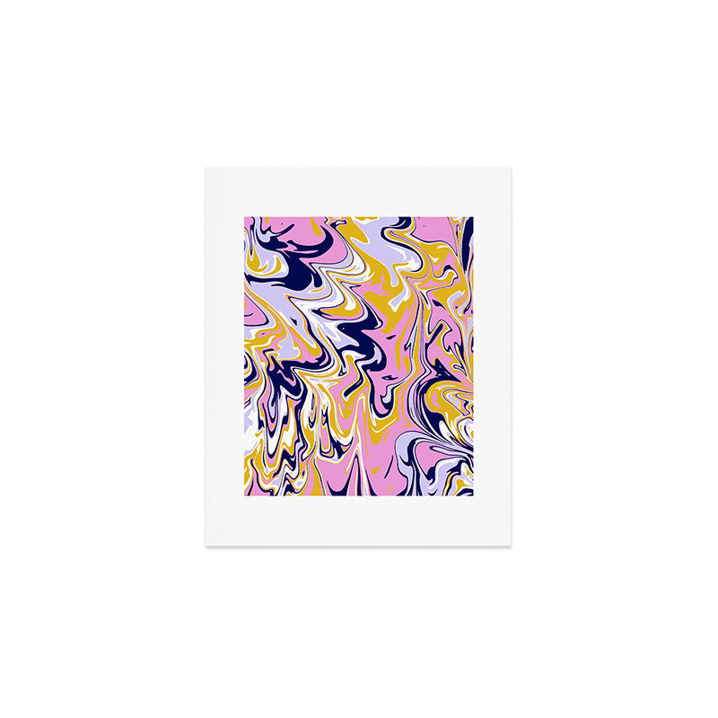 pink, navy & gold marble Art Print Gallery Image 1