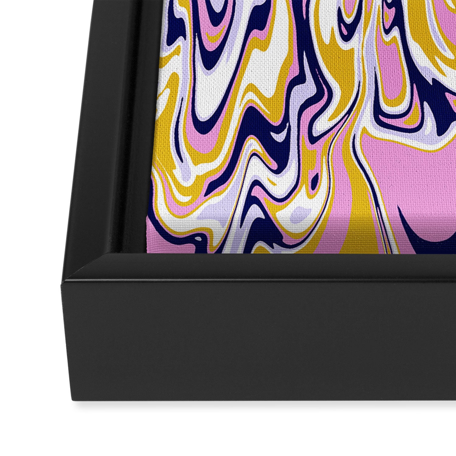 pink, navy & gold marble Framed Canvas Print Gallery Image 3