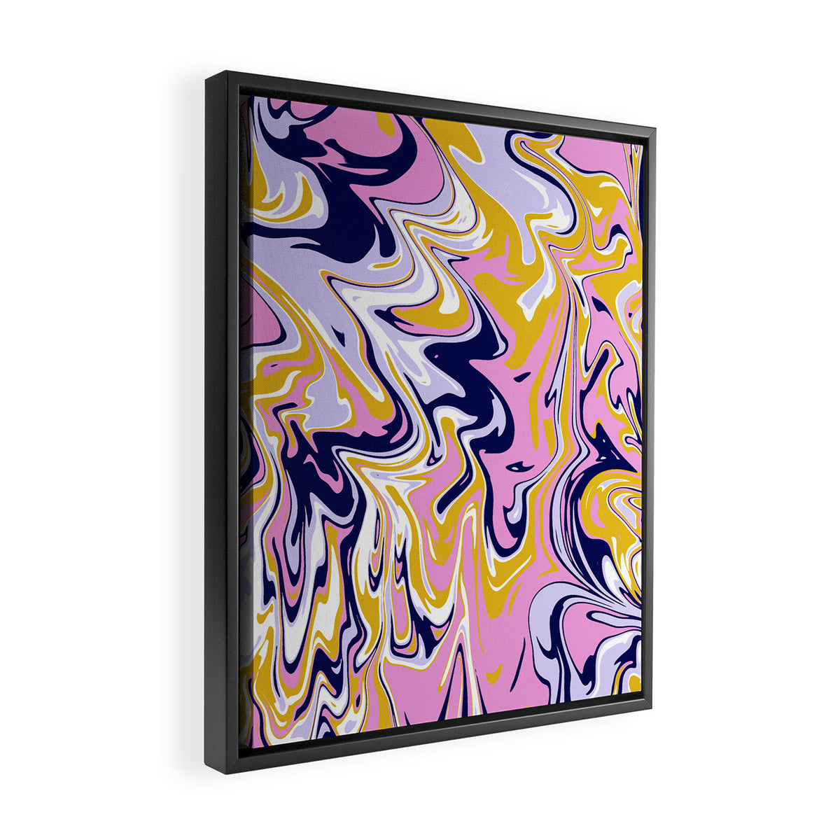 pink, navy & gold marble Framed Canvas Print Gallery Image 2