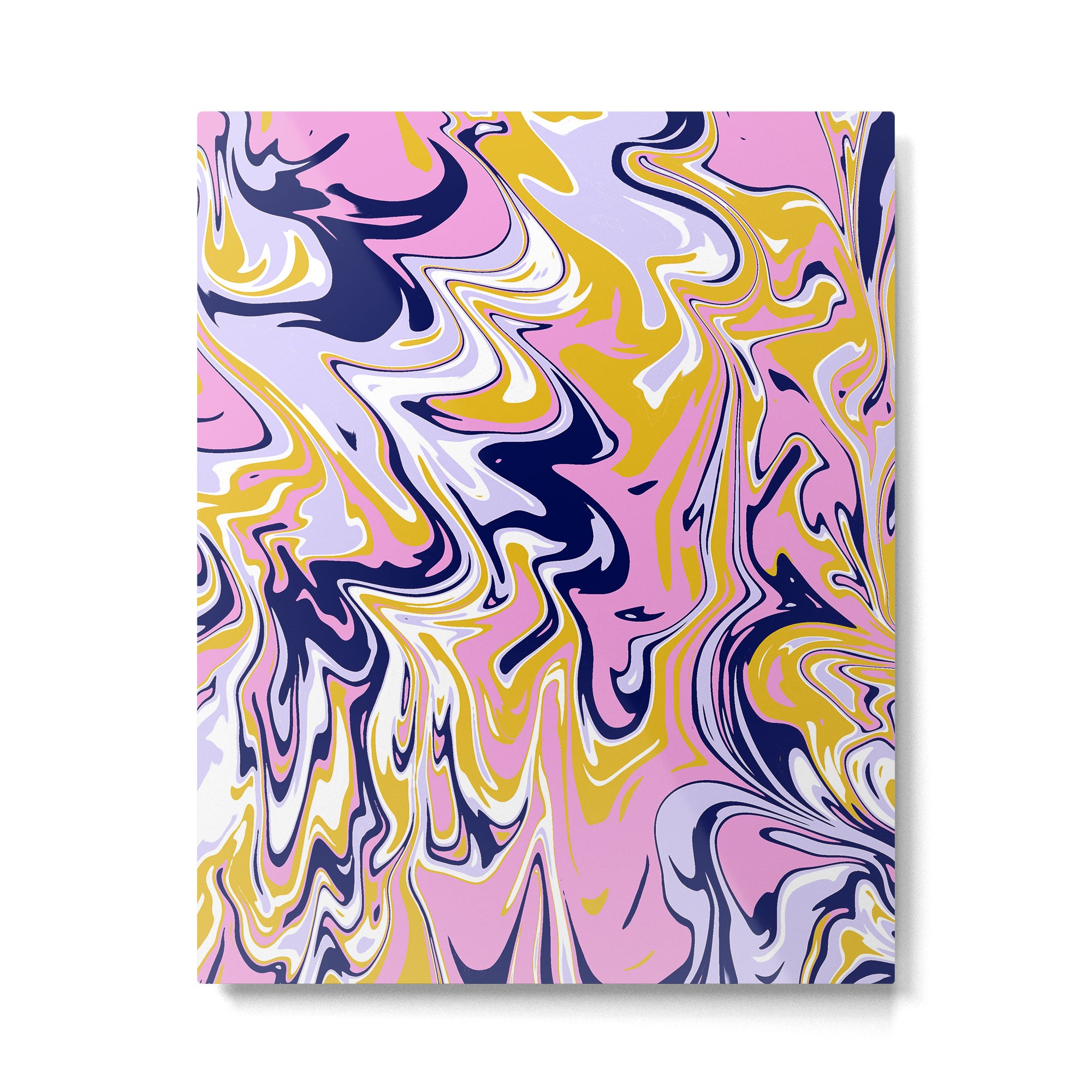 pink, navy & gold marble Metal Print Gallery Image 6