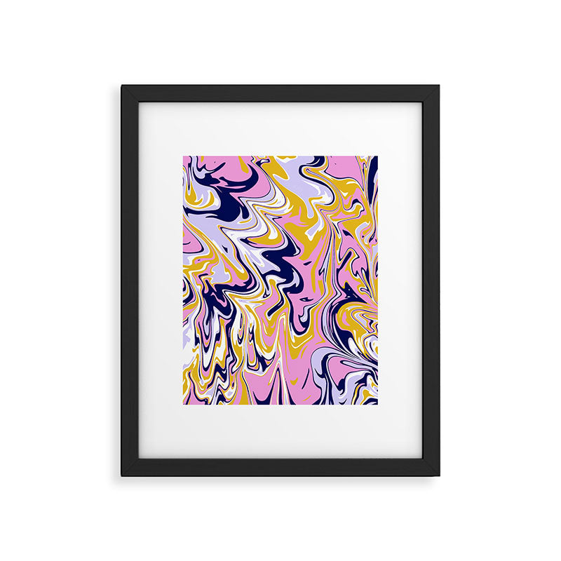 pink, navy & gold marble Framed Art Print Gallery Image 6