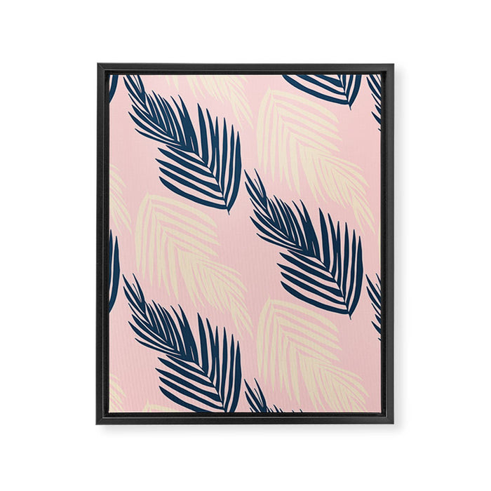 Pink Palms Framed Canvas Print Gallery Image 1