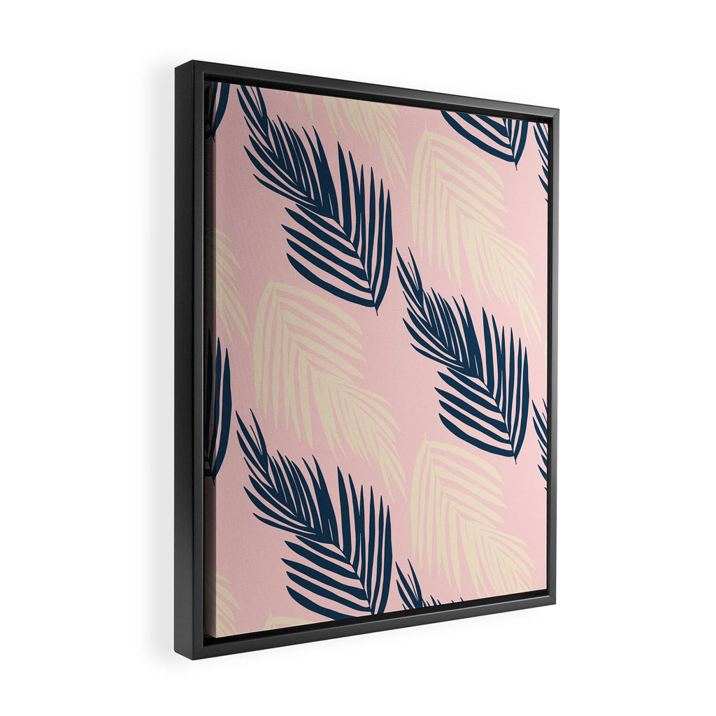 Pink Palms Framed Canvas Print Gallery Image 2