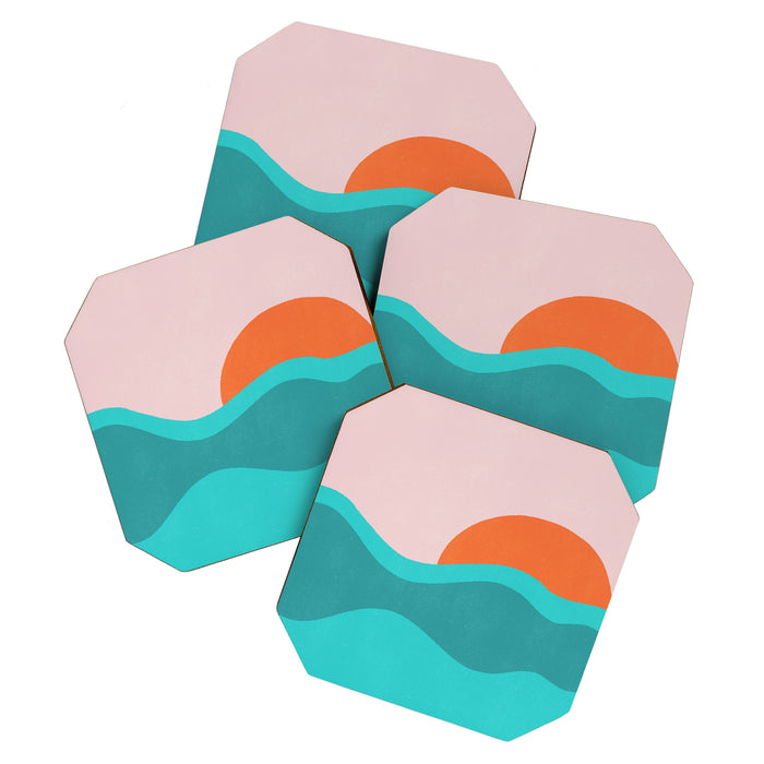 pink skies & surf Coaster Gallery Image 1
