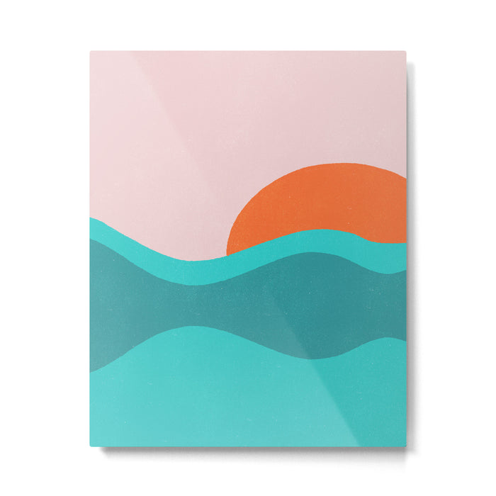 pink skies & surf Metal Print Gallery Image 1