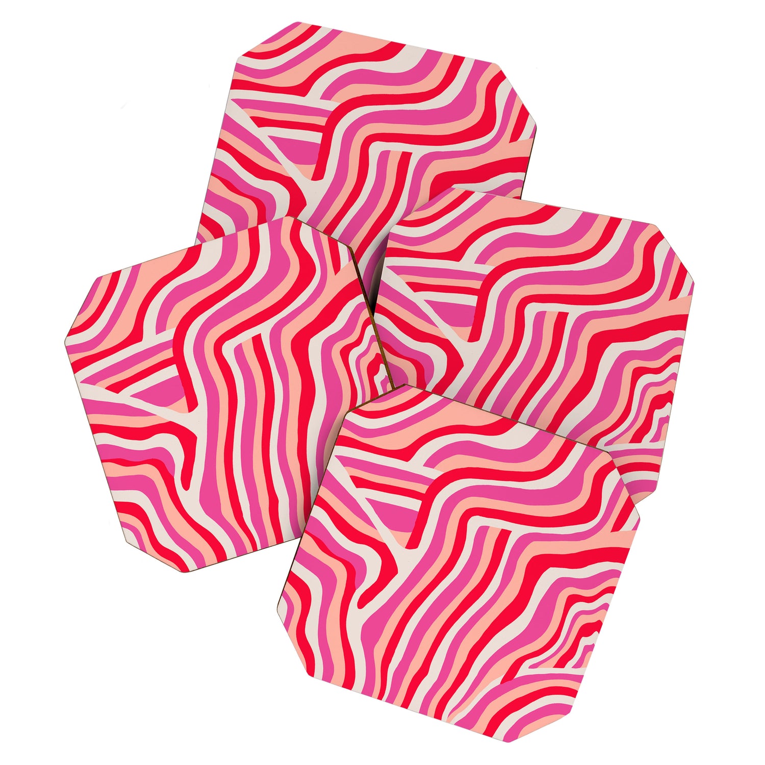 pink zebra stripes Coaster Gallery Image 1