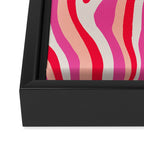 pink zebra stripes Framed Canvas Print Gallery Image 3