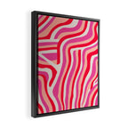 pink zebra stripes Framed Canvas Print Gallery Image 2