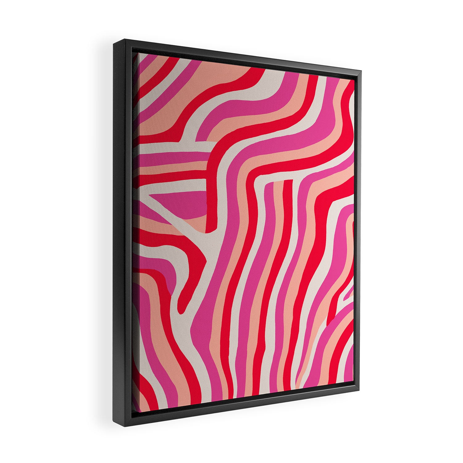 pink zebra stripes Framed Canvas Print Gallery Image 2