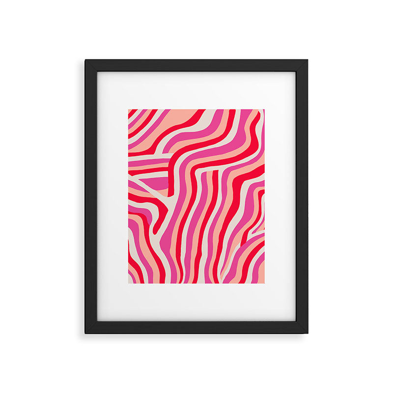 pink zebra stripes Framed Art Print Gallery Image 6