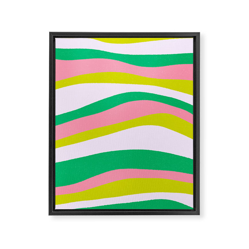 Retro Ribbon Stripes Framed Canvas Print Gallery Image 8