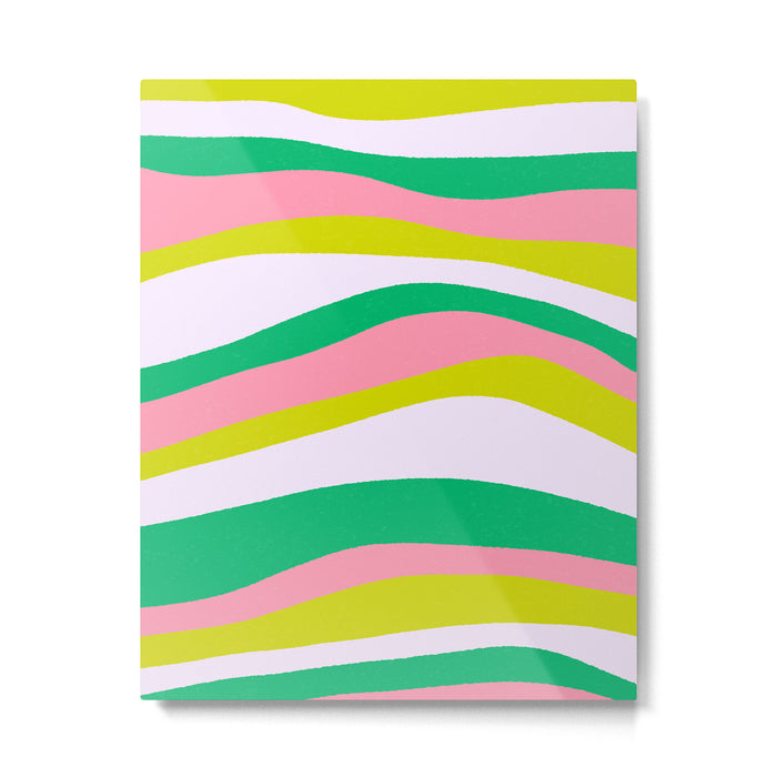 Retro Ribbon Stripes Metal Print Gallery Image 1