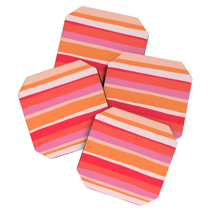 rosalita, warm sunset stripes Coaster Gallery Image 1