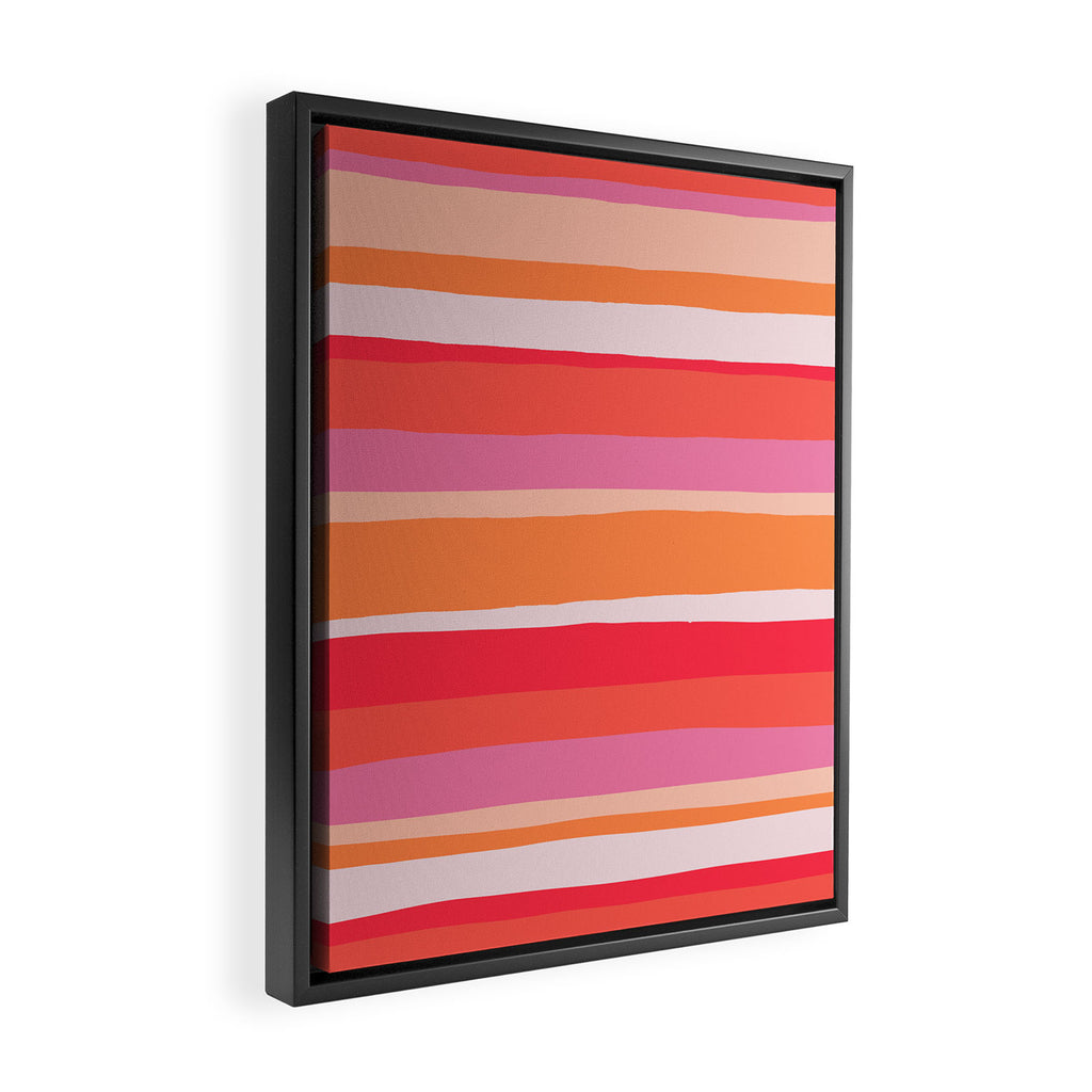 rosalita, warm sunset stripes Framed Canvas Print Gallery Image 2