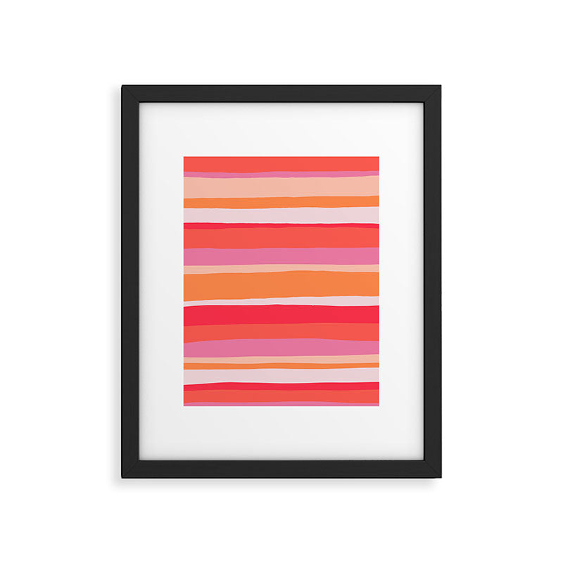 rosalita, warm sunset stripes Framed Art Print Gallery Image 5