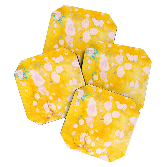 speckled marble | yellow Coaster Gallery Image 1
