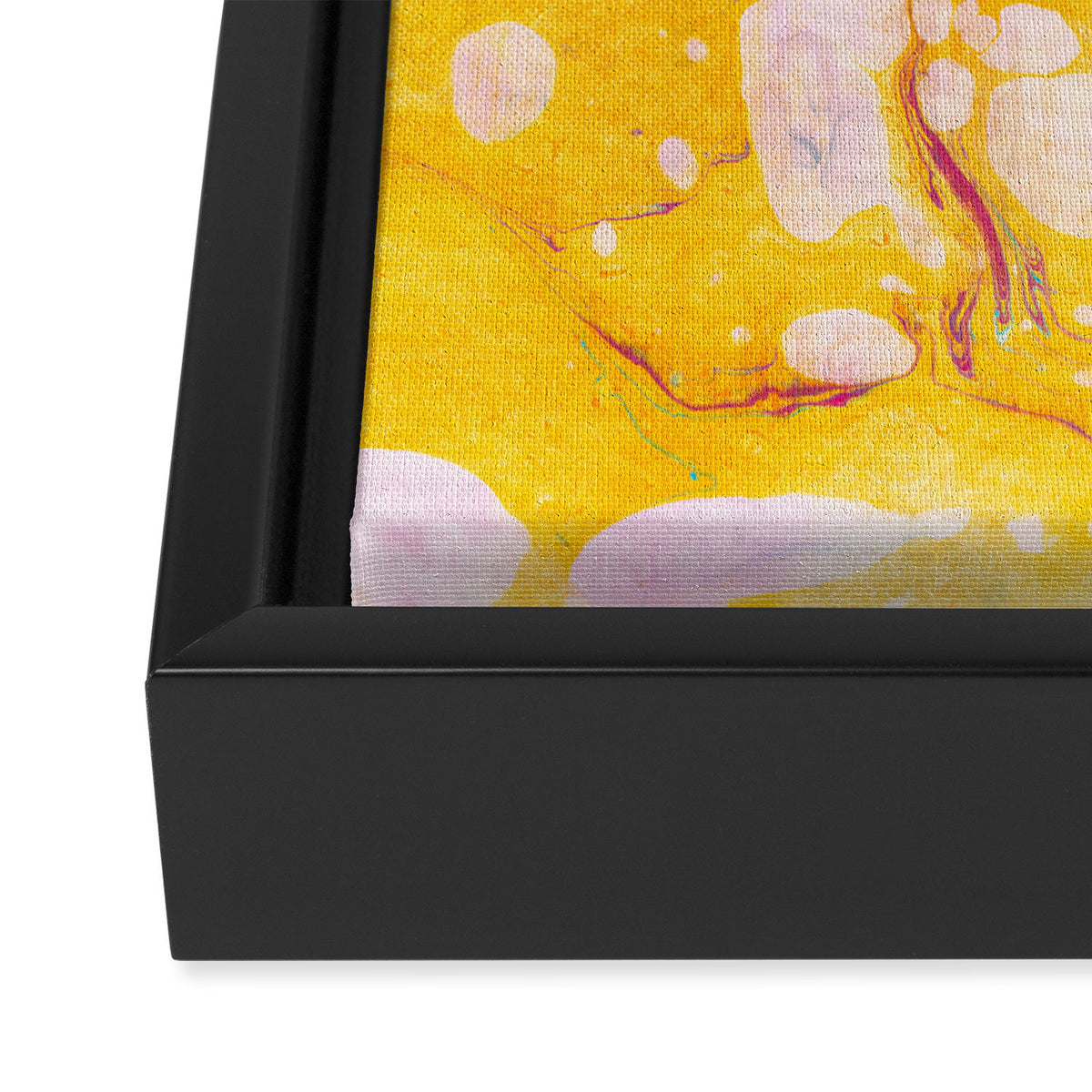 speckled marble | yellow Framed Canvas Print Gallery Image 3