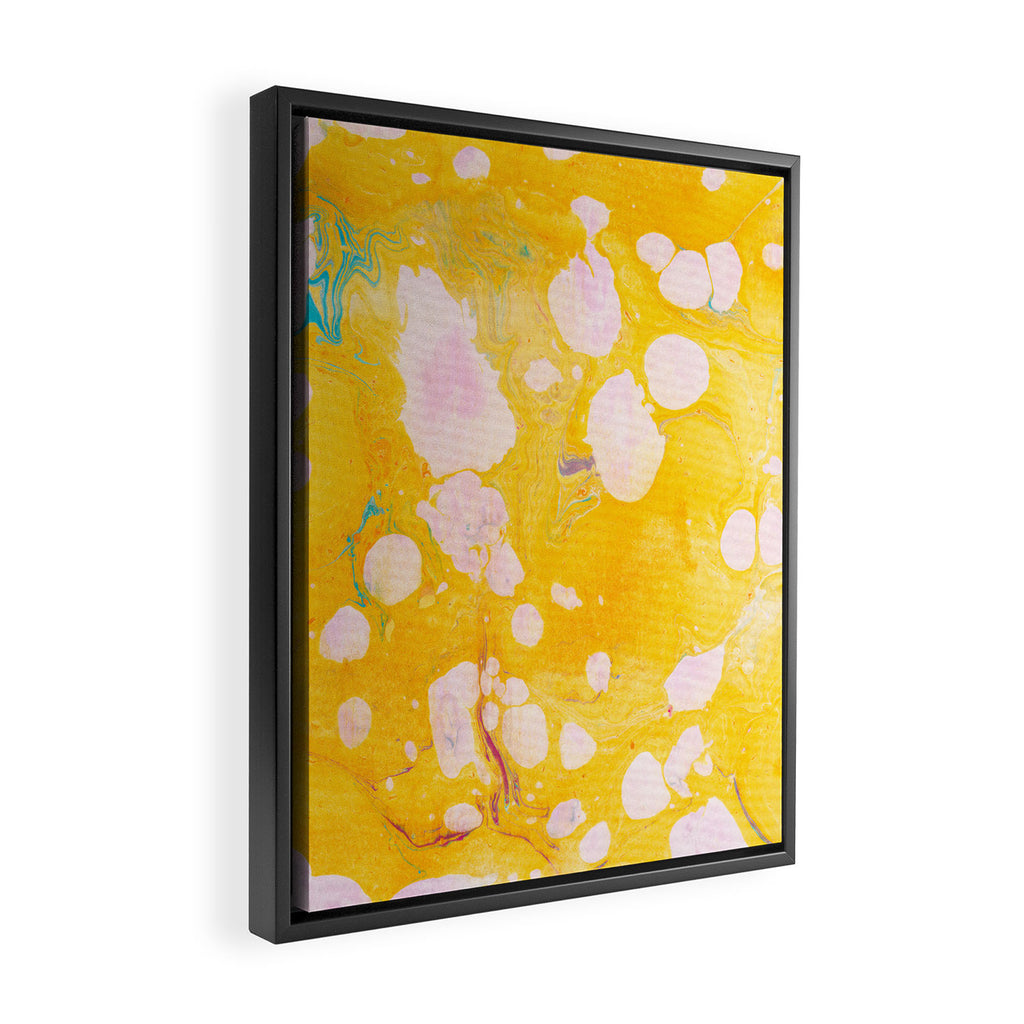speckled marble | yellow Framed Canvas Print Gallery Image 2