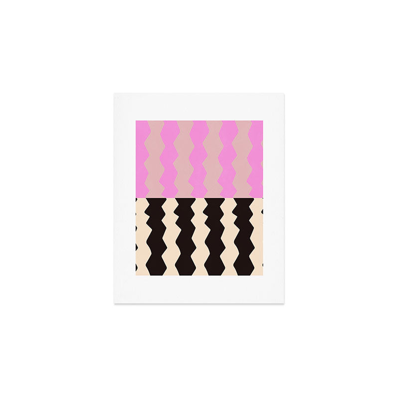 summer RHYTHMS, black & pink Art Print Gallery Image 1