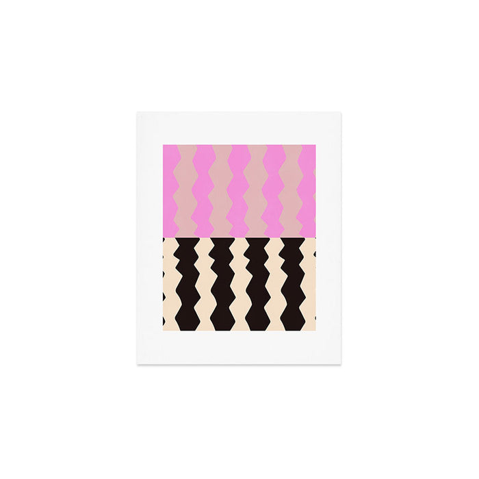 summer RHYTHMS, black & pink Art Print Gallery Image 1