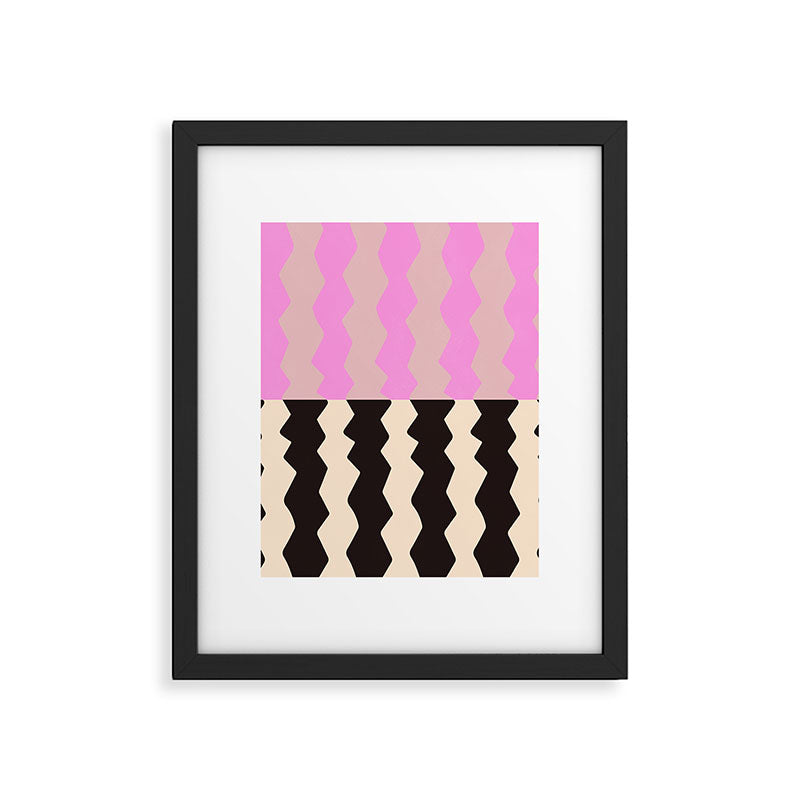 summer RHYTHMS, black & pink Framed Art Print Gallery Image 6
