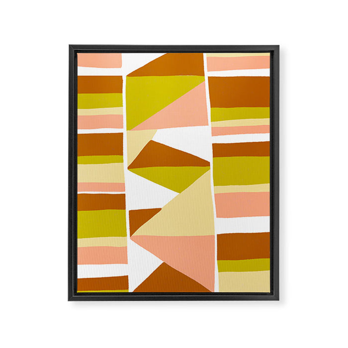 Sunwoven, sand and sage Framed Canvas Print Gallery Image 1