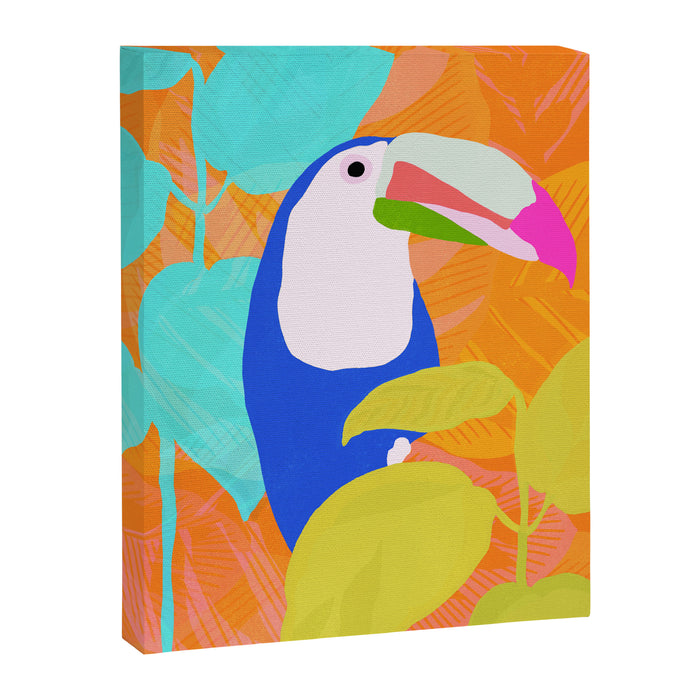 tropical toucan, orange Canvas Print Gallery Image 1