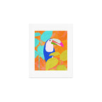 tropical toucan, orange Art Print Gallery Image 1
